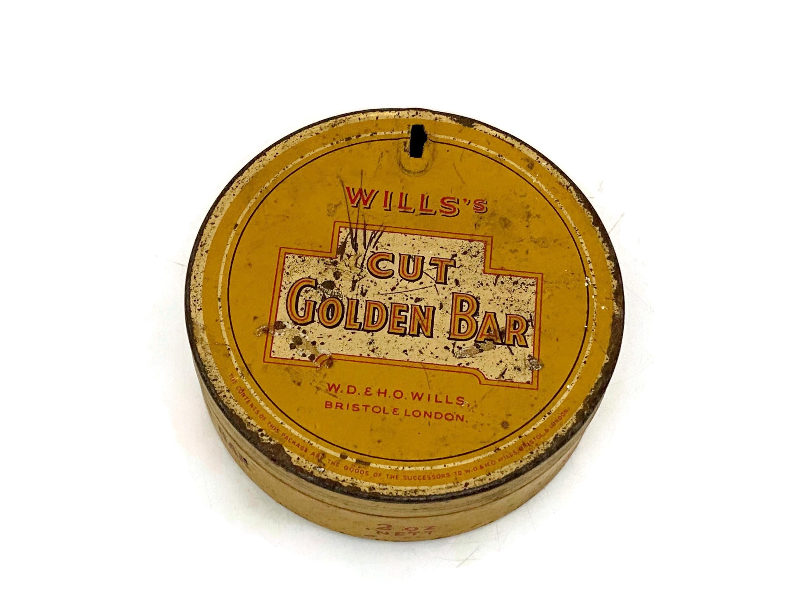 Antique Tobacco Tin Will's Cut Golden Bar