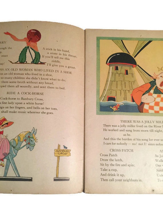 Vintage Childrens Book Mother Goose 1932 Edition Saalfield Publishing Collectible - 