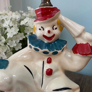 Midcentury Ceramic Circus Clown Lamp by Shawnee Pottery