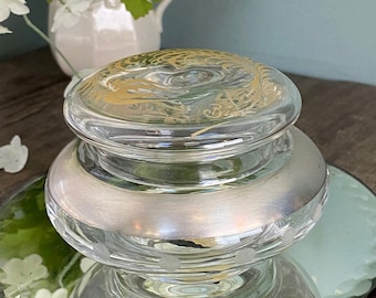 Vintage Italian Glass and Sterling Dresser Jar