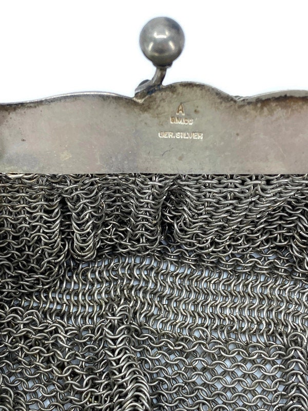 Antique German Silver Purse Victorian Silver Mesh Bag Etsy