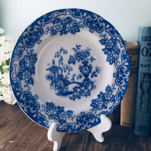 Antique Blue and White Transfer Plate, Ironstone John Alcock Celeste Cobridge England