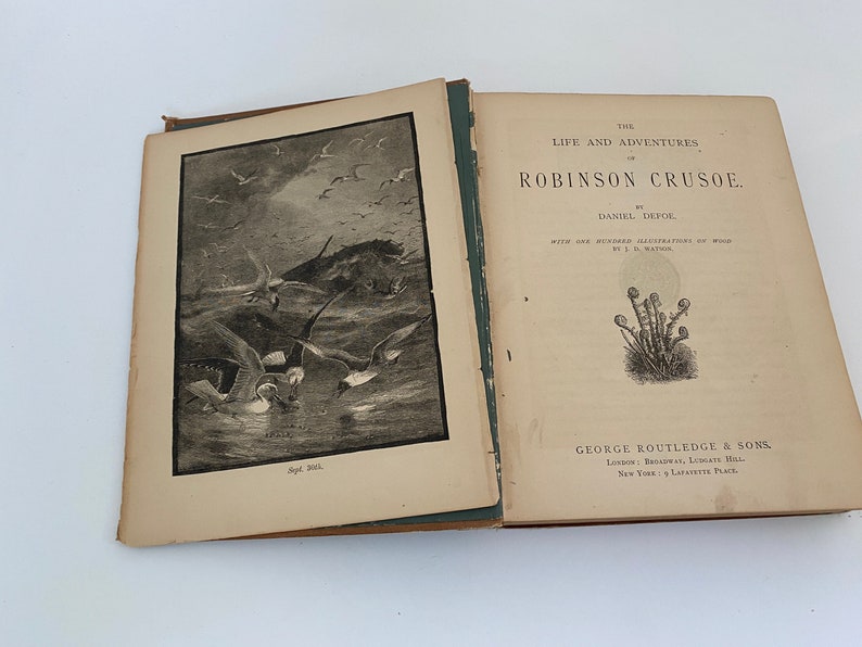 Antique Book, the Life and Adventures of Robinson Crusoe by Daniel ...