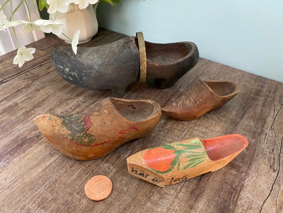 miniature wooden clogs
