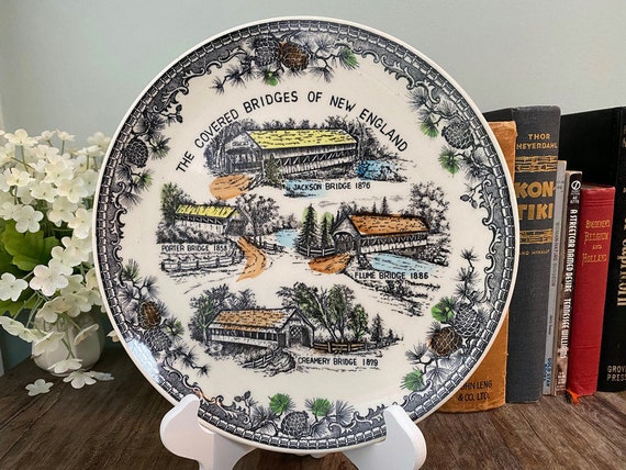Vintage Covered Bridges of New England Souvenir Plate - Etsy