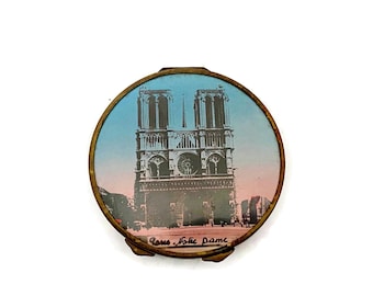 Midcentury Notre Dame Mirrored Compact