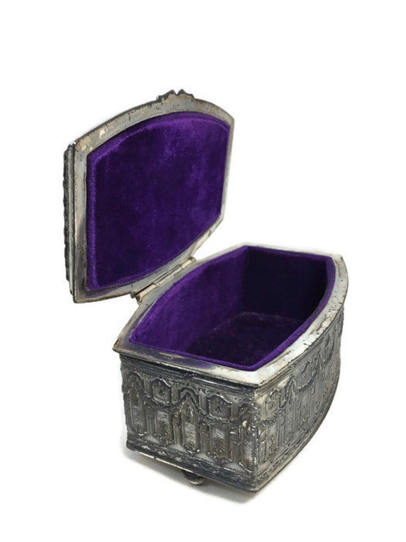 Jewellery Storage Antique Jewelry Box Velvet Interior Jennings Brothers Silverplated Jewel Casket Ornate Jewel Chest