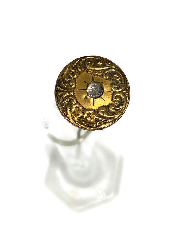 Antique Art Nouveau Metal Hat Pin Gem