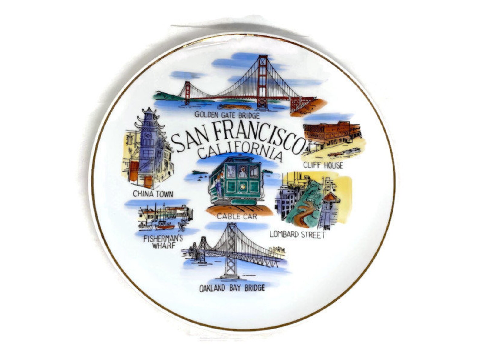 Midcentury San Francisco Souvenir Wall Plate Etsy