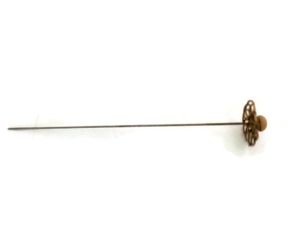 Antique Hat Pin Metal with Center - image 4