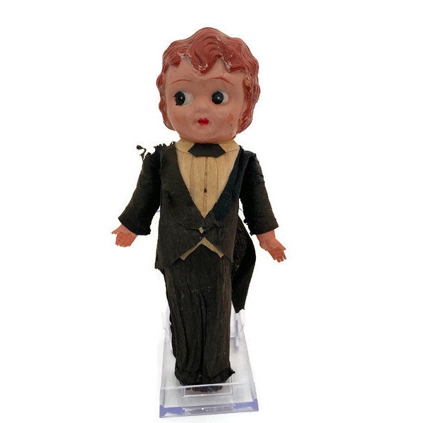 Antique Celluloid Kewpie Doll in a Tuxedo