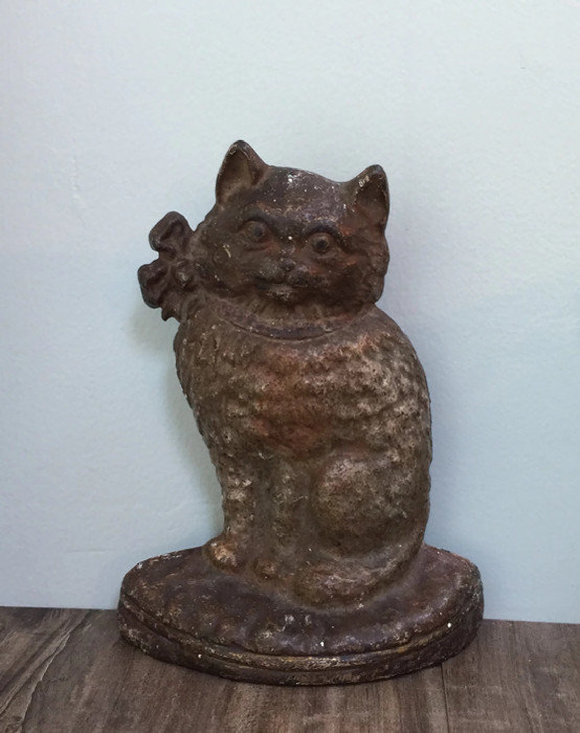 Vintage Cat Doorstop Hubley Cast Iron Collectible Bookend Etsy
