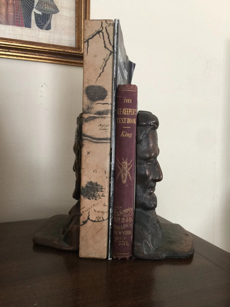 Antique Abe Lincoln Bookends Abraham Lincoln Presidential Etsy