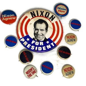 Vintage Nixon Presidential Campaign Buttons 1970s