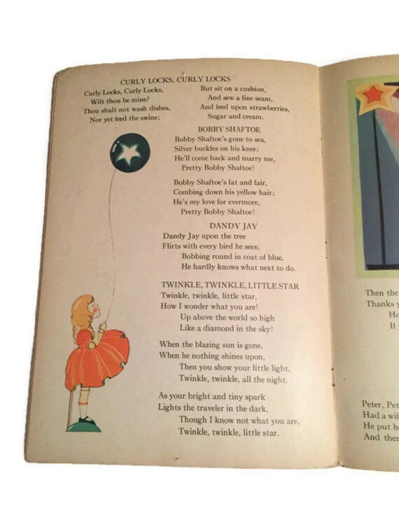 Vintage Childrens Book Mother Goose 1932 Edition Saalfield Publishing Collectible - 