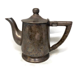 Antique Reed and Barton Silver Soldered Teapot for Sheraton Hotel
