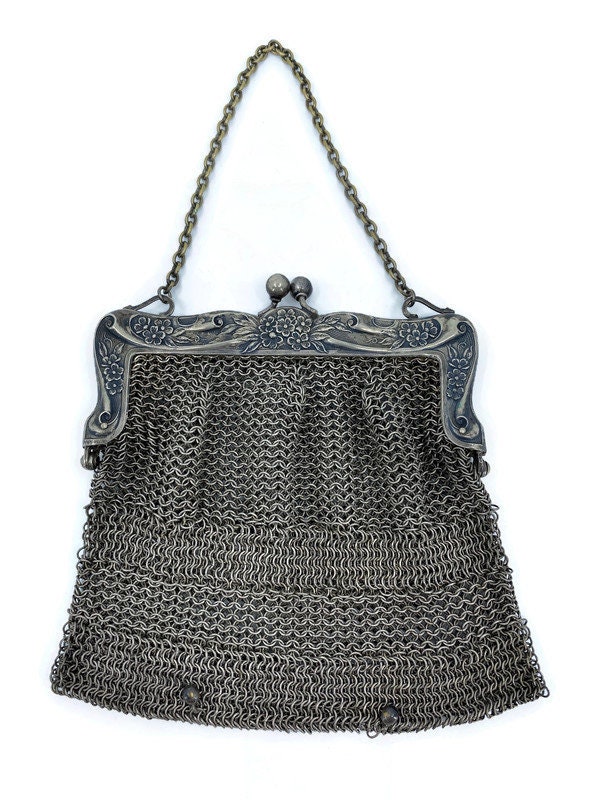 Antique German Silver Purse Victorian Silver Mesh Bag Etsy Finland