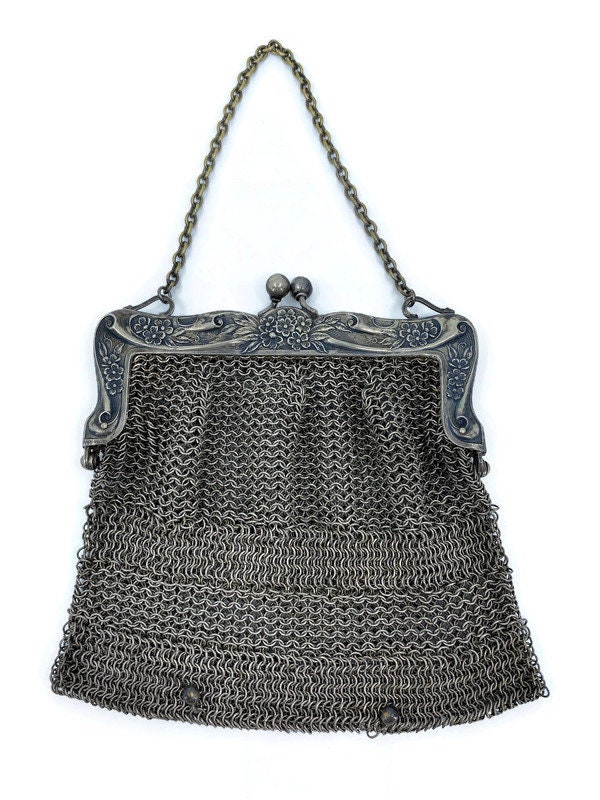 Antique Silver Mesh Purse with Fringe! | Beadparadise.com