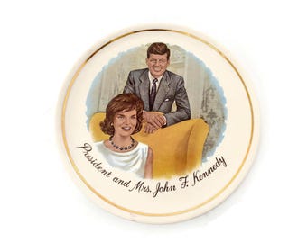 Midcentury President and Mrs. John F. Kennedy Souvenir Collectible Plate