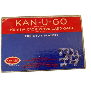 Vintage Kan-U-Go Cross Word Card Game