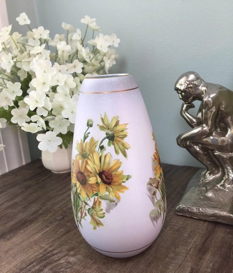 Vintage Daisy Vase Flora Gouda Holland Porcelain Pottery Etsy