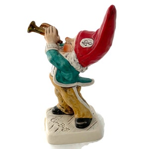Vintage Gnome Trumpet Playing Figurine by Goebel Made in West Germany Co Boy Series