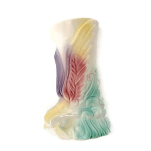 Midcentury Ceramic Wall Pocket Vase with Bird