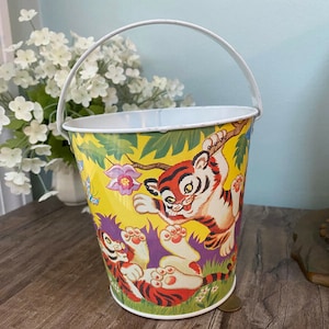 Vintage Beach Pail Tin Litho Toy by Ohio Art