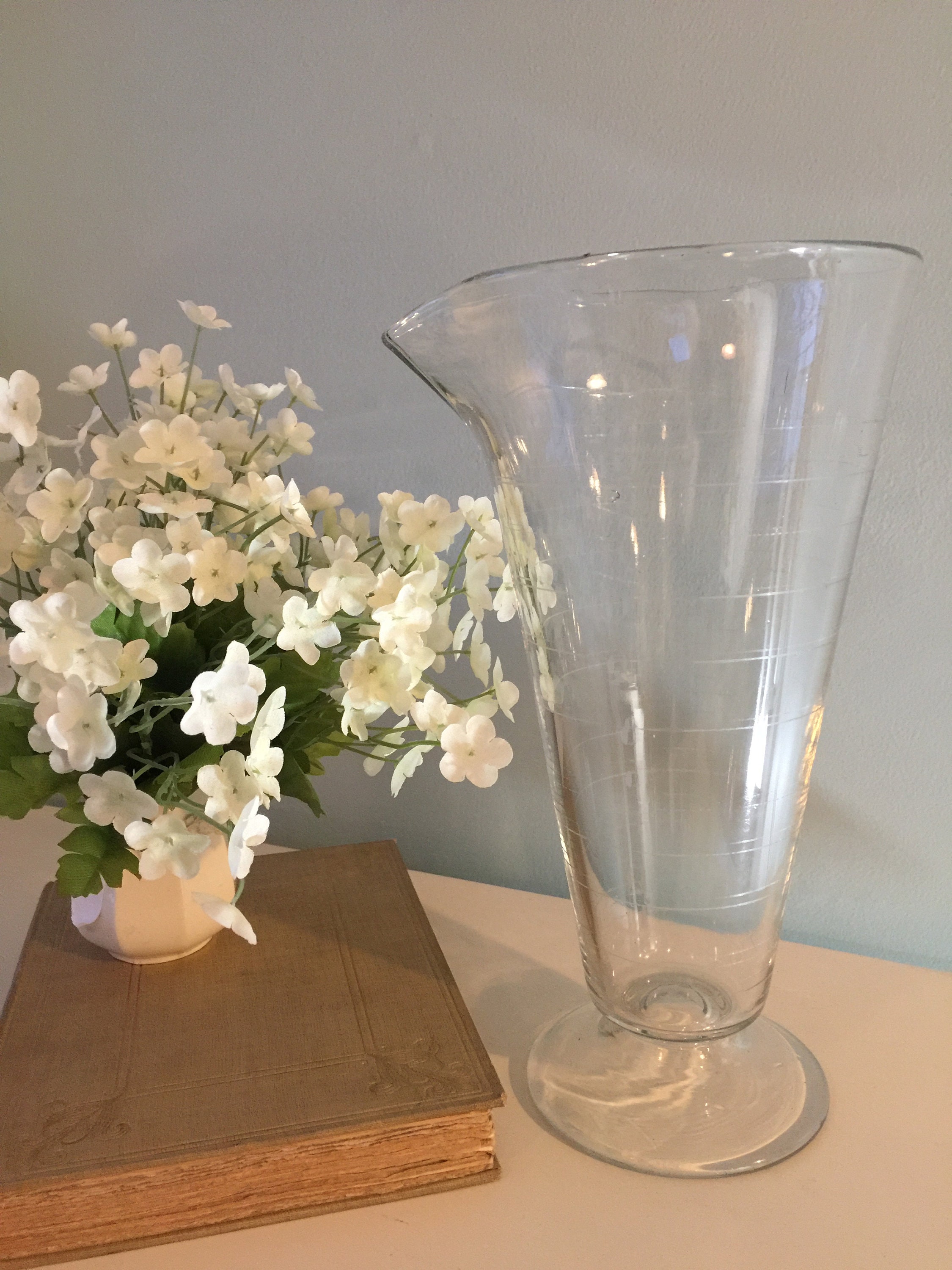 Antique Glass Beaker Apothecary Dispenser Laboratory Etsy