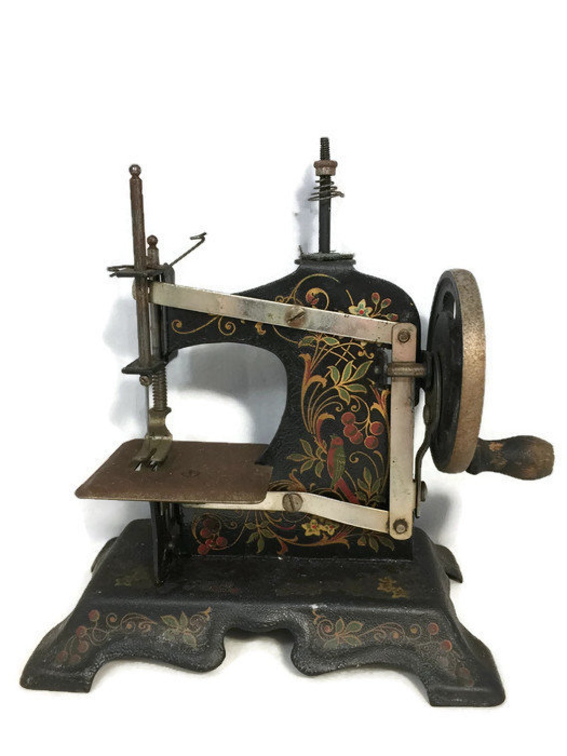 Vintage Toy Sewing Machine Made in Germany Lithographs Etsy