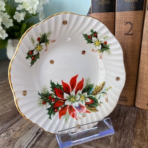 Vintage Christmas Small Bowl by Royalty English Fine Bone China in the Noel Pattern