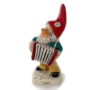 Vintage Gnome Accordionist Figurine by Goebel Made in West Germany Co Boy Series