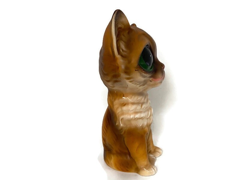 Mid Century Ceramic Big Eyed Cat Figurine - Etsy