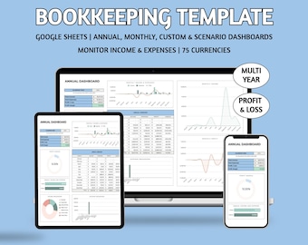 Boekhoudspreadsheet voor kleine bedrijven Eenvoudig boekhoudsjabloon Boekhouding Winst en verlies Inkomsten en uitgaven bijhouden Belastingen Google Spreadsheets