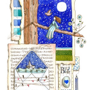 A Love Letter to Blue - Druck von original Illustration