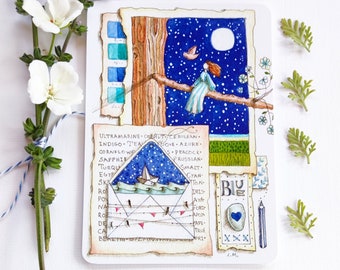 Una carta de amor a azul - Set postal