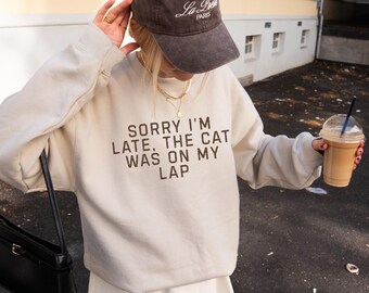 funny cat lover sweatshirt gift cozy loungewear pet parent  Cat Lover Gift
