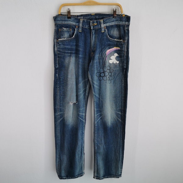 Edwin Distressed Jeans Vintage 90's Edwin Lot 503 Denim Jeans Made In Japan Size 36/32x32