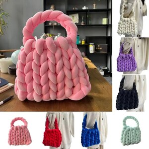 Rope Crochet Bags for Women Handmade Acrylic Underarm Clutch Bag Designer Knit Crossbody Bags for Women Woven Knit Bag Summer zdjęcie 5