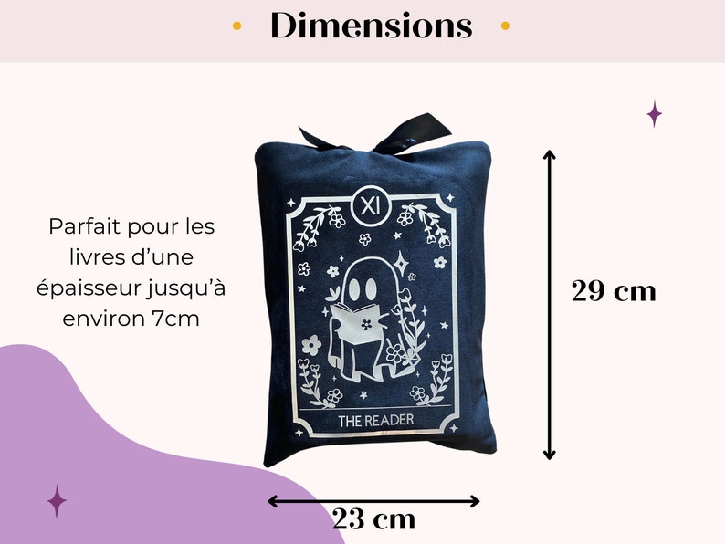 dimensions de la pochette à livre