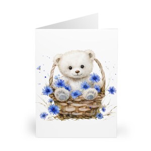 Ensemble de cartes de voeux mignon ours, parfait pour les anniversaires, les baby showers, les remerciements et les célébrations