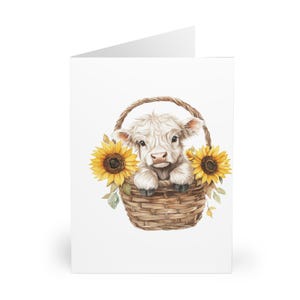 Biglietti d'auguri a forma di mucca, biglietti d'auguri a forma di girasole per tutte le occasioni, compleanno, ringraziamento, auguri a tema fattoria, confezione da 5