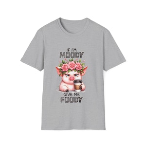 Mood-Boosting Pig T-Shirt, Gift for Foodies, Funny Tee, Cute Animal Shirt, Casual Wear, Fun Gift for Friends