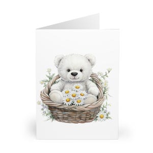 Niedliches Bären-Grußkarten-Set, ideal für Babypartys, Geburtstage, Feiern, gute Besserung und Dankeschön-Notizen, 5er-Pack