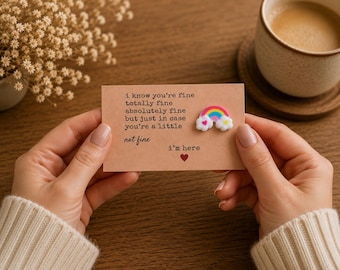 Rainbow Pocket Hug Token, Encouragement Keepsake, Friendship Support Gift