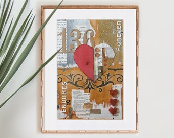 His Love Endures Forever Collage Art Print