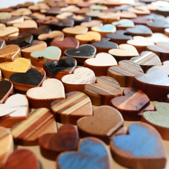 Imperfect Wooden Hearts - Etsy