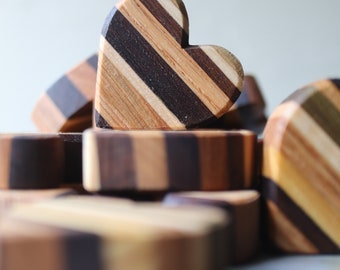 Striped Reclaimed Wood Hearts