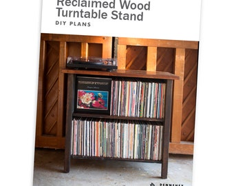 Reclaimed Wood Turntable Stand DIY Plans