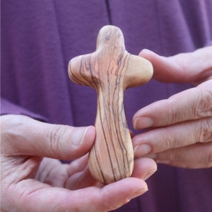 Prayer Crosses From The Holy Land — Olive Wood Holding Crosses